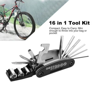 Kit de herramientas de reparación de bicicletas multifunción 16 en 1 práctico accesorio de bicicleta - Imagen 1 de 9