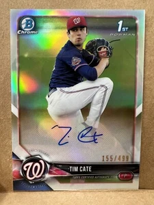 2018 Bowman Draft Chrome Draft Auto Refractor /499 Tim Cate #CDA-TCA Washington - Picture 1 of 3