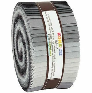 Jelly Roll Kona Cotton Solids Stormy Skies Palette Gray Roll-Ups Precuts M530.25 - Picture 1 of 2