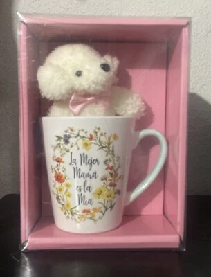 Taza de café de cerámica de 10 oz con oso de peluche juego de regalo para mamá | Nueva sin abrir Foto 1 de 2