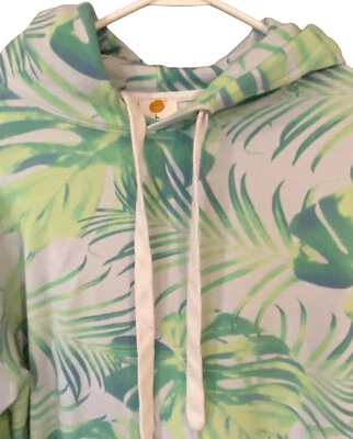 Vitamin Sea Hoodie Womens Blue Green Aloha Drawstring Cotton Blend Size Large - Image 1 of 4