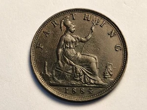 1884 Great Britain Farthing 1159 - Picture 1 of 2