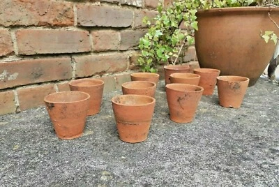 10 x Original Vintage Handmade Terracotta Pots. approx 6/6.5 cm h x 7cm dia. - Image 1 of 4