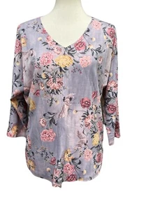 Nally & Millie Damen Blumenmuster V-Ausschnitt Top Größe Small - Bild 1 von 8