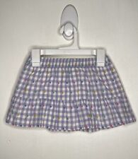 Gap Gingham Skirt Baby Girl 18-24Months Elastic Waist White Purple Swiss Dot