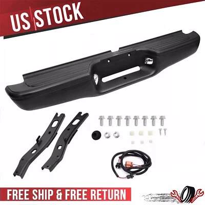 Black Complete Rear Steel Step Bumper Assembly For Toyota Tacoma Truck 1995-2004 - Image 1 of 4