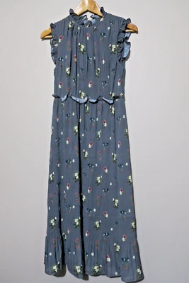 Женское платье без рукавов Ted Baker серое с цветочным рисунком гофрированное размер 0 - Изображение 1 из 4