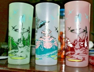 Juego De Colección De 3 Vasos Esmerilados Satinados Victorianos Southern Belle 6 1/2"  - Imagen 1 de 12
