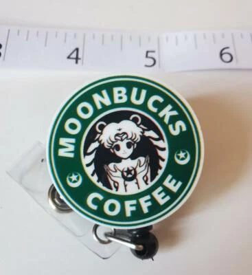 Carrete de insignia Starbucks, COFFEE, SAILOR MOON, maestro, enfermera, soporte de insignia de identificación, lindo Foto 1 de 2