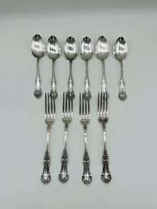 Oneida Simeon Nr. 1 Simeon L & George H Rogers versilberte Gabeln & Teelöffel - Bild 1 von 8