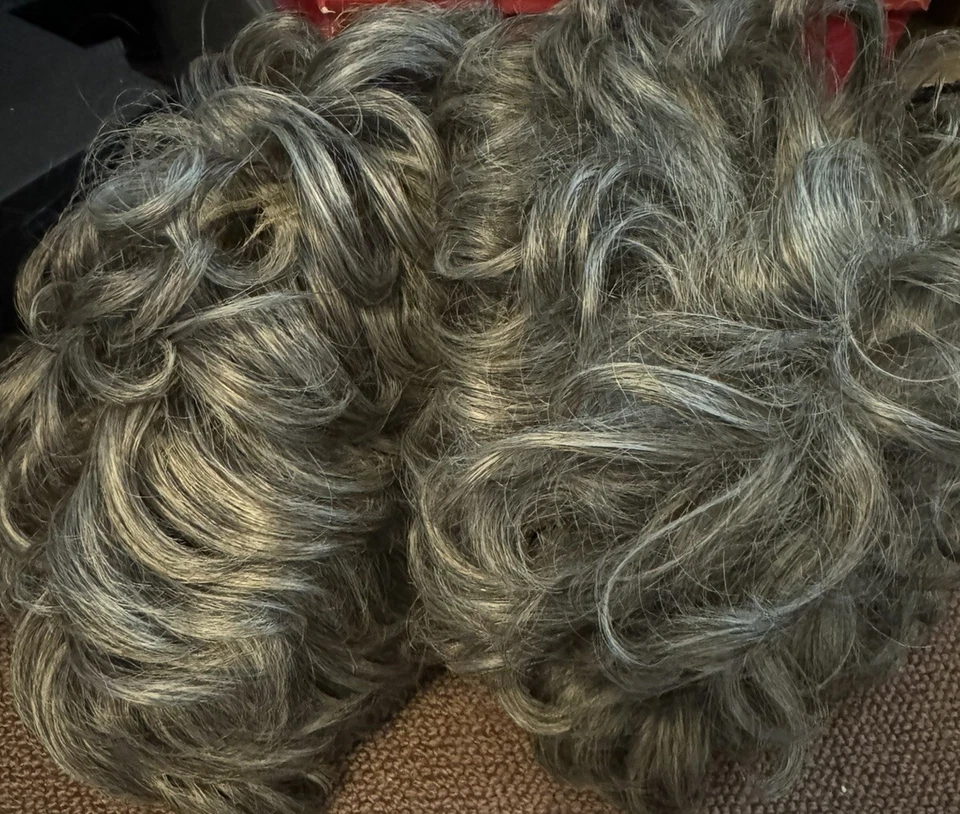 3 Wigs Gray Hair Halloween Costume Old Lady Man Grandma Elderly Role Play Party - Image 1 of 2