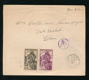 FRENCH GUINEA LABE WW2 CENSOR CP4...BEIT CHEBAB - Picture 1 of 1