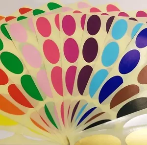 21 x 48 mm - ovale - punti codice colore - adesivi colorati vuoti / etichette adesive - Foto 1 di 16