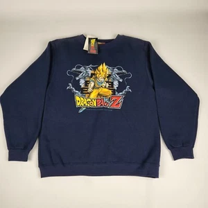 Vintage Dragon Ball Z Sweatshirt Size Youth Large Blue Deadstock 2000 - Picture 1 of 7