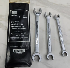 "3 piezas vintage CRAFTSMAN -V - 3/8-11/16""" Juego de llaves de tuerca acampanada hechas en EE. UU. - Imagen 1 de 11