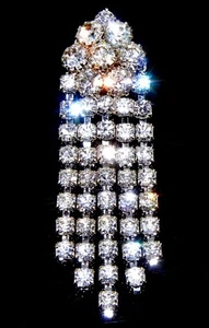 PIN BROCHE GOTEO DIAMANTE CHAPADO EN RODIO ART DECO DE COLECCIÓN - Imagen 1 de 2