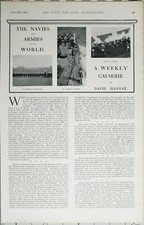 1902 PRINT NAVIES & ARMIES OF THE WORLD ARTICLES VOLLEY FIRING HOUSEHOLD CAVALRY