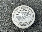 56686 Old Vintage Antique Printed Pot Lid Chemist Cure Tooth Paste Claver London