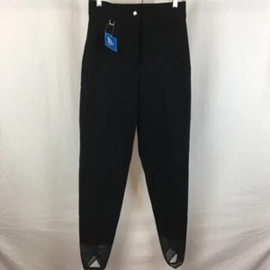 NWT Ski West Black Ribbed Stirrup Ski Pants Women Size 12 Long - Picture 1 of 5