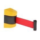 Retractable Ribbon Barrier Crowd Control Outdoor Kunststoff Wandhalterung Gelb