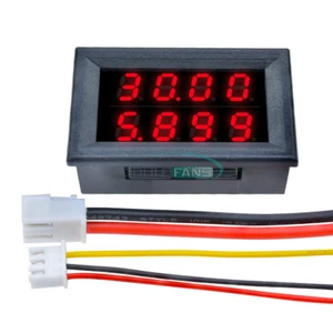 DC 200V 10A Voltmeter Ammeter Red + Red LED Amp Dual Digital Volt Meter Gauge - Picture 1 of 12