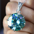 Pendentif diamant bleu certifié 5 ct traité en argent 925, lustre incroyable !VIDÉO