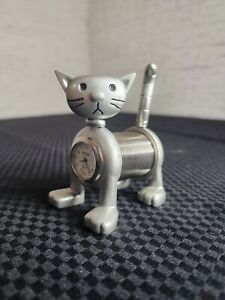 Collectible Miniature Slinky Spring Cat Desk Clock Quartz Breeze Collection