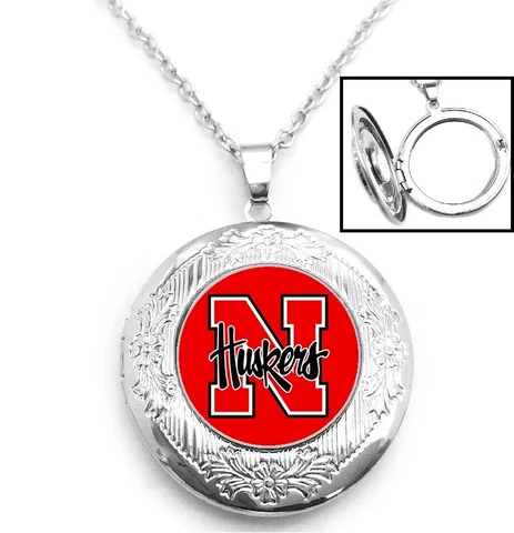 Special Nebraska Huskers Sterling Silver Link Chain Necklace And Locket Gift D16 Cover