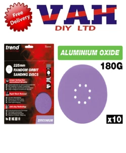 TREND AB/225/180A RANDOM ORBITAL SANDING 10PC 225MM 180G - Picture 1 of 1