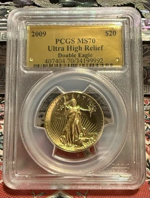 2009 $20 Gold Ultra High Relief Double Eagle PCGS MS70 Gold Label - Image 1 of 4
