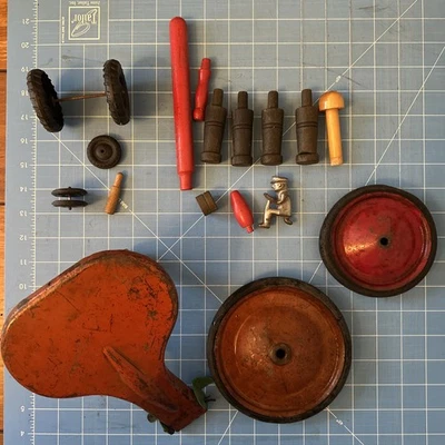 Vintage Wood and Metal Toy Parts For Repair VINTAGE & ANTIQUE - Image 1 of 4