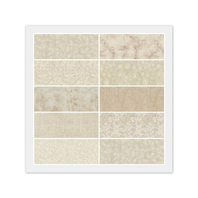 NATURAL BEIGE 100% Cotton Fabric - 10 FAT QUARTERS or 20 Strip JELLY ROLL, Dups - Image 1 of 4