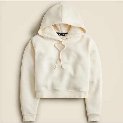 OFF WHITE J. Felpa con cappuccio Crew Heritage in pile avorio media