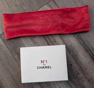 Banda para el cabello CHANEL N°1 DE suave con logotipo de camelia diadema envolvente VIP regalo rojo GWP - Imagen 1 de 6
