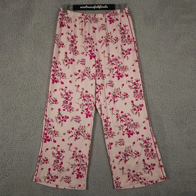 Pantalones de pijama J Crew para mujer pequeños rosa en ciernes florales fáciles de lujo ecológico PJ salón Foto 1 de 4