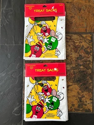 Lote De Colección De 2 Bolsas Hallmark Ambassador M&M Treat Goody 8 Bolsas Por Paquete 1991 Foto 1 de 2