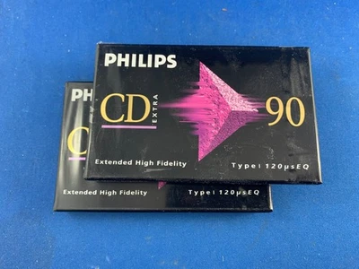 Cassette de audio en blanco Philips CD Extra 90 min X2 nuevo sellado Foto 1 de 2