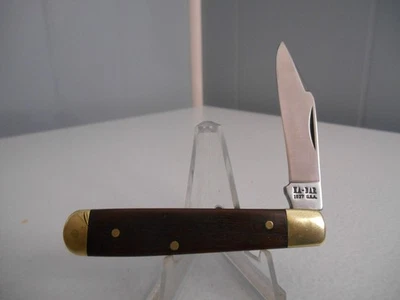 NAVAJA DE BOLSILLO VINTAGE KA-BAR 1027 EE. UU. 1 HOJA MANGO MADERA Foto 1 de 4