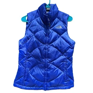 North Face 550 Daunenfüllung Puffer Weste Damen Small Aconcagua blau gesteppt - Bild 1 von 11