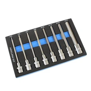 US PRO 8pc 1/2Dr 140mm Long Hex Bits Sockets Key Set Allen 5 - 17mm 2084 - Picture 1 of 4