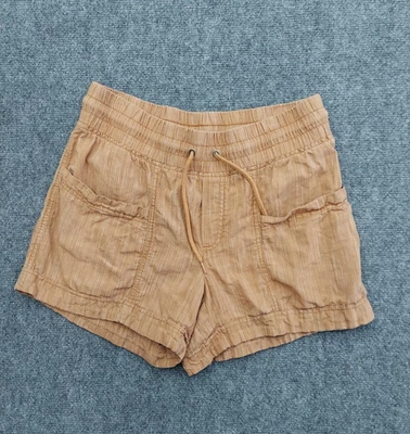 Pantalones Cortos Athleta Mujer 4 Naranja Lino Texturizado 4" Bolsillos Terra Cotta Cordón Foto 1 de 4