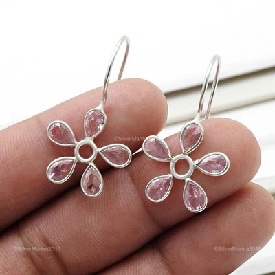 Pera Zircone Cubico Pietra 925 Massiccio Argento Dicembre Pendente Orecchini - Immagine 1 di 4