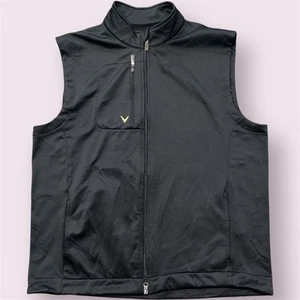 Callaway Weather Resistant Golf Vest Men XXL Full Zip Black Polyester - Picture 1 of 9