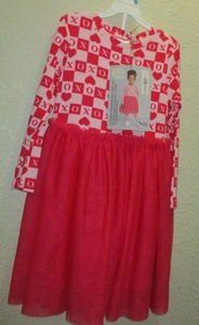 Girl's Lily & Dan Hugs & Kisses Red & Pink Dress & Legging Set Size Small 6-6X - Picture 1 of 6