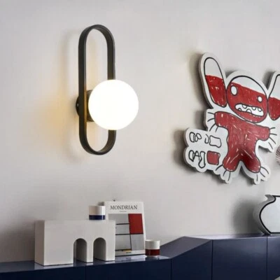 Modern Wall Lighting Black Wall Sconce Indoor Wall Lamp Bedroom Glass Wall Light - Image 1 of 4
