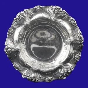 Vintage Harris and Shafer Floral Repousse 6½ Sterling Candy Dish – No Mono - Picture 1 of 5