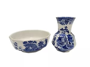 Antico tornio in pietra ferro da muratore salice blu 12 pannelli ciotola e vaso ottagonale - Foto 1 di 7