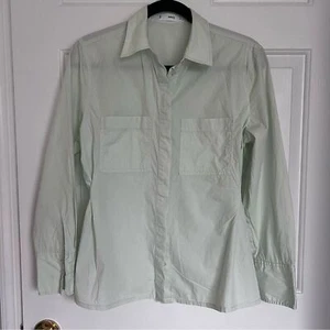 Mango Light Green Fitted Button Down Shirt - Picture 1 of 8