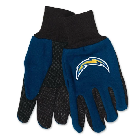 Los Angeles Chargers Gloves Non Slip Work Utility Adult NFL Football Palm Grip Cover