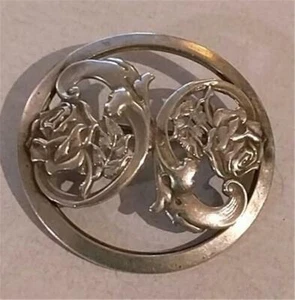 Vintage Art Nouveau Rose Pin Sterling Silver Lovely Gift Brooch 925 Beautiful! - Picture 1 of 2
